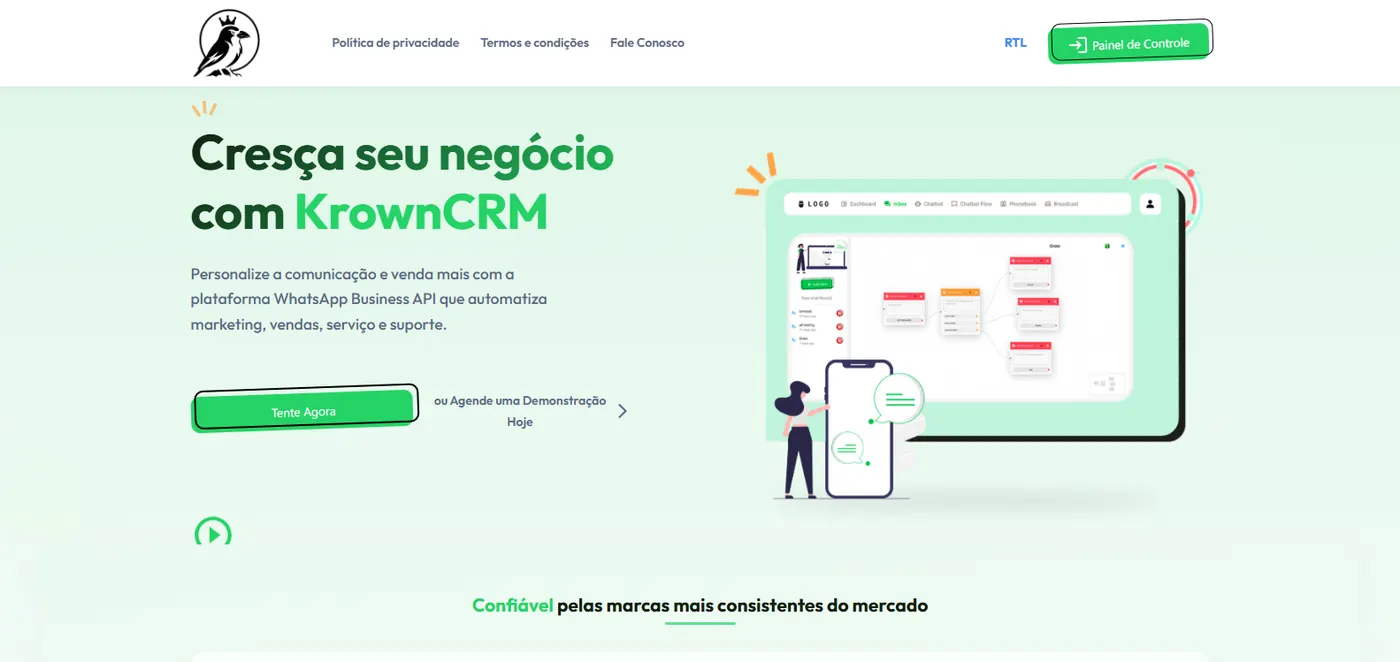 Interface do Krown CRM