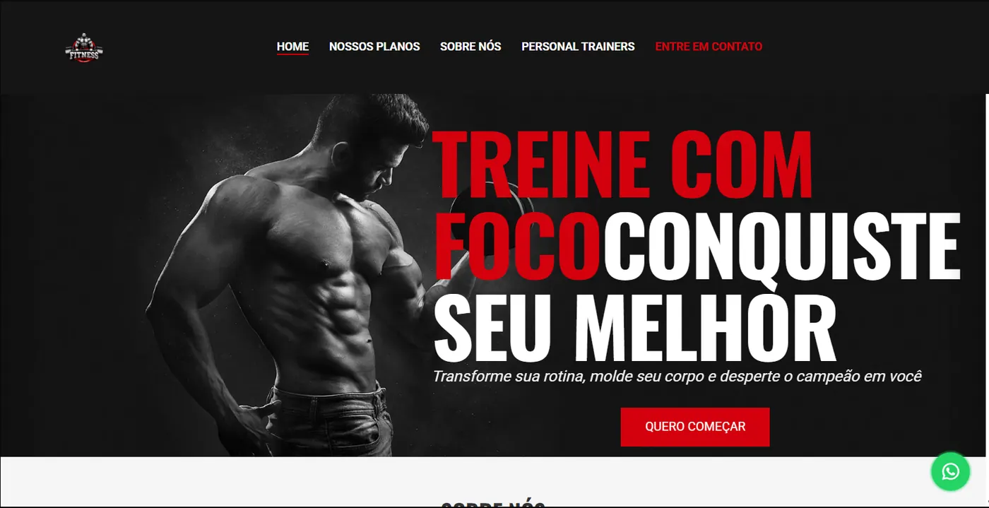 Site para rede de academias